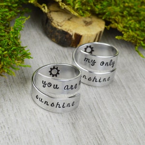 You Are My Sunshine - My Only Sunshine - Mother Daughter Ring Set