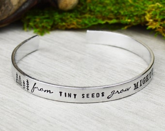 Teacher Gift - From Tiny Seeds Grow Mighty Trees - Hand Stamped ...