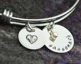 Sassenach Adjustable Bangle Bracelet - Scottish Stacking Bangle