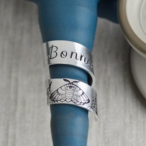 Custom Stethoscope ID Tag: Hand Stamped Sphinx Moth Charm