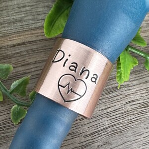 Custom Stethoscope ID Tag: Handcrafted Heartbeat Name Charm