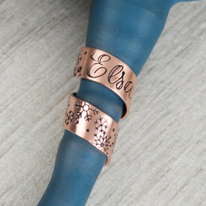 Custom Stethoscope ID Tag: Hand Stamped Snowflakes, Nurse Doctor Gift