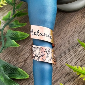 Custom Stethoscope ID Tag: Hand Stamped Wildflowers, Nurse Doctor Gift