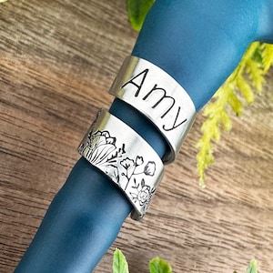 Individuelle Stethoskop ID Tag: Hand gestempelt Blumen Name Charme