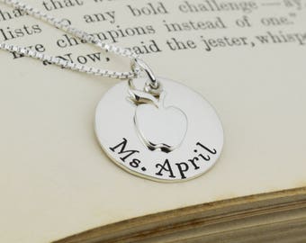 Personalized Teacher Necklace - Teacher Appreciation Gift