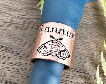 Custom Stethoscope ID Tag: Handcrafted Moth Name Charm