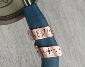Custom Stethoscope ID Tag: Hand Stamped Starry Night Charm