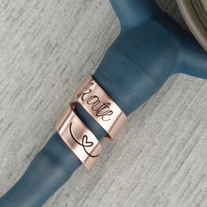 Custom Stethoscope ID Tag: Hand Stamped Heart Name Charm