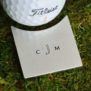 Monogram Golf Ball Marker: Handcrafted Aluminum, Brass, or Copper