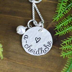 A-Choidhche (Always) Necklace: Sterling Silver Celtic Jewelry with Freshwater Pearl