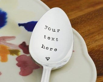 Personalized Vintage Stamped Spoon: Custom Silverplate Gift