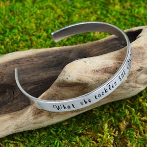 Hand Stamped Aluminum Bangle: Inspirational Feminist Jewelry