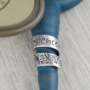 Custom Stethoscope ID Tag: Hand Stamped Aluminum Name Charm