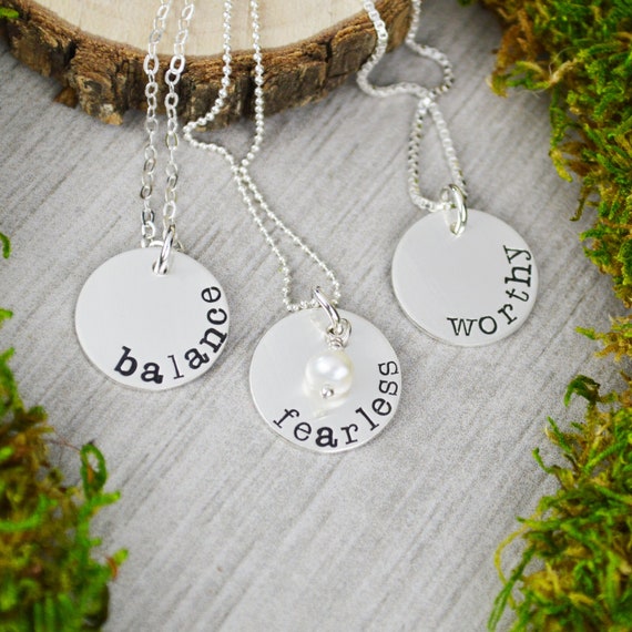 Engraved Necklace Inspirational Necklaces Sterling Silver