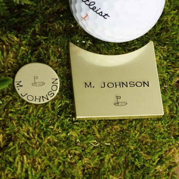 Personalized Golf Ball Marker Set • Golf Gifts For Men • Dad Grandfather Husband Father's Day Gift • Monogram Display Marker Il_570xn