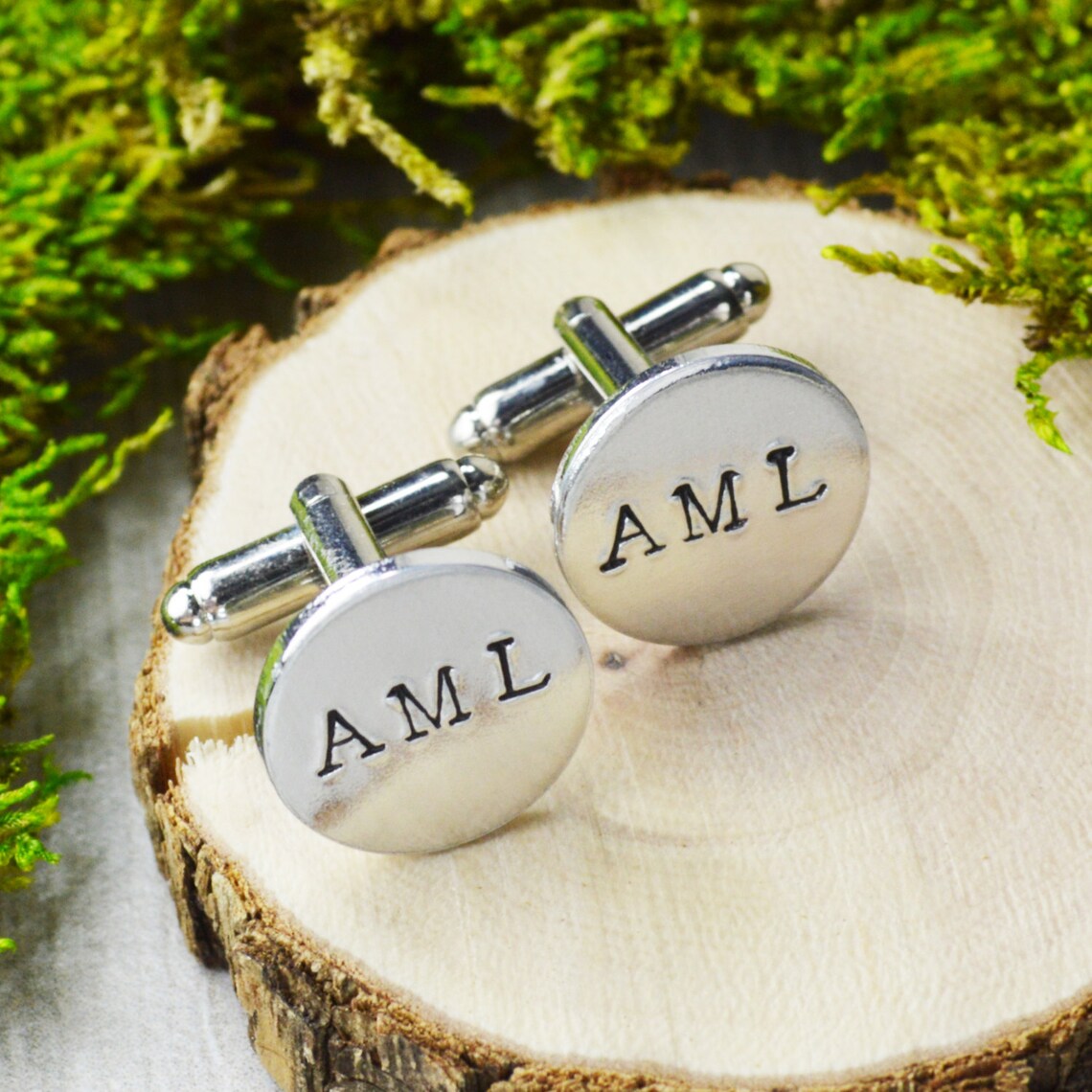 Custom Initial Cuff Links Hand Stamped Groomsman Gift Etsy