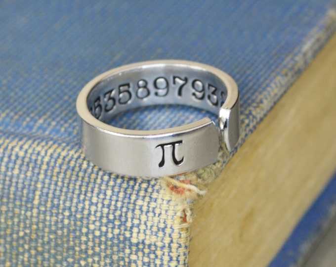 Pi Ring Hand Stamped Math or Science Teacher Gift - Etsy
