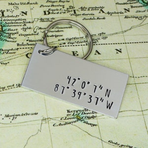 Coordinates Keychain - Latitude Longitude