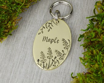 Handstamped Lavender Pet ID Tag: Personalized Dog Collar Tag