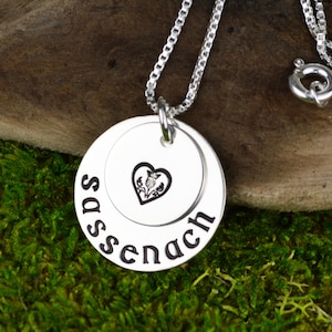 Sassenach Necklace in Sterling Silver // Handstamped Scottish Jewelry