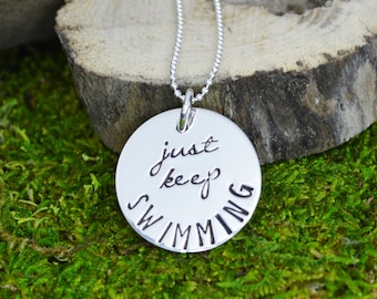 Just Keep Swimming Necklace in Sterling Silver