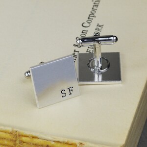 Custom Initial Cuff Links Hand Stamped Groomsman Gift image 2