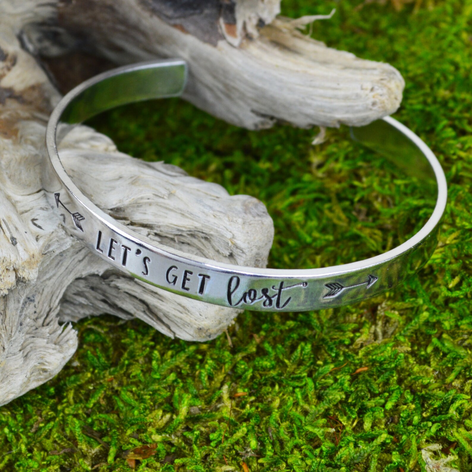 Let's Get Lost Cuff Bracelet Travel Jewelry Etsy