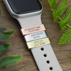 Custom Smart Watch Band Charm: Hand Stamped Aluminum, Brass, or Copper