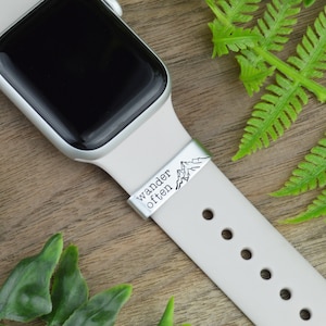 Hand Stamped Smart Watch Band Charm: Personalized Wander Often Tag