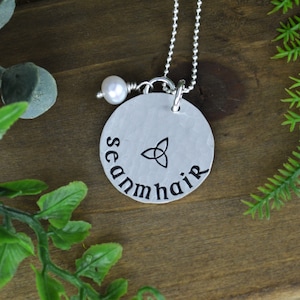 Hand Stamped Grandmother Necklace: Scottish Gaelic Celtic Jewelry