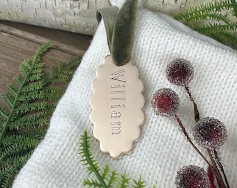 Personalisierte Stock Tag: Benutzerdefinierte Hand gestempelt Messing oder Kupfer Namen Tag
