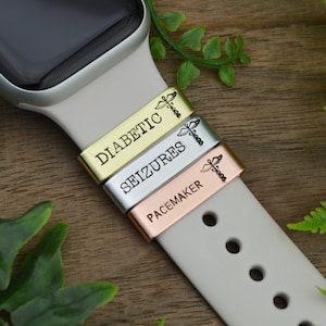 Custom Medical Alert Watch Band Charm: Allergy & Emergency ID