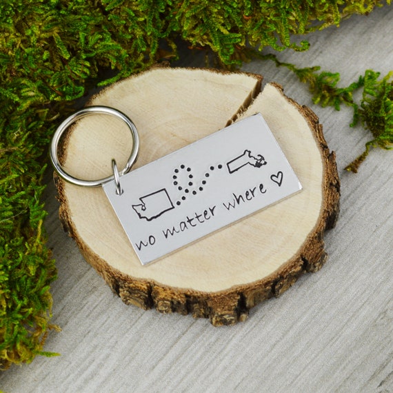 Custom Long Distance Keychain • Long Distance Love • Family and Friend Gift Il_570xn