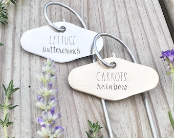 Custom Plant Marker 'Plant Kindness' : Handstamped Herb & Vegetable Garden Stake Gift