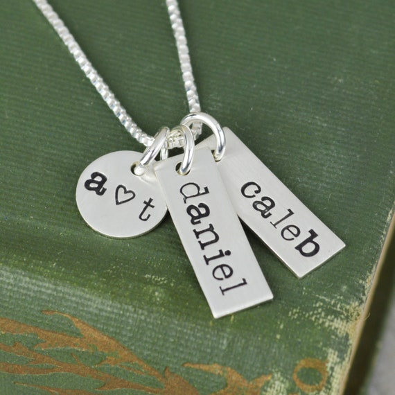 Custom Family Necklace • Personalized Stamped Jewelry • New Mom or Anniversary Gift • Simple Minimal Layering Necklace Il_570xn