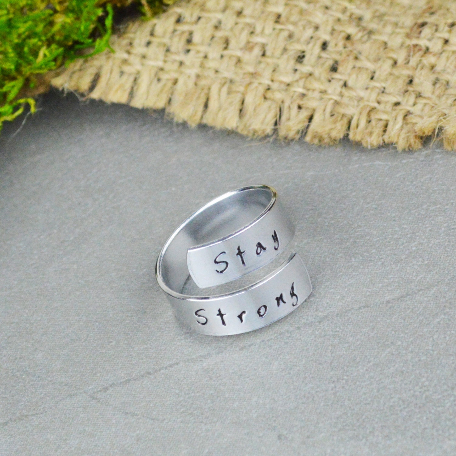 Stay Strong Wrap Ring Etsy