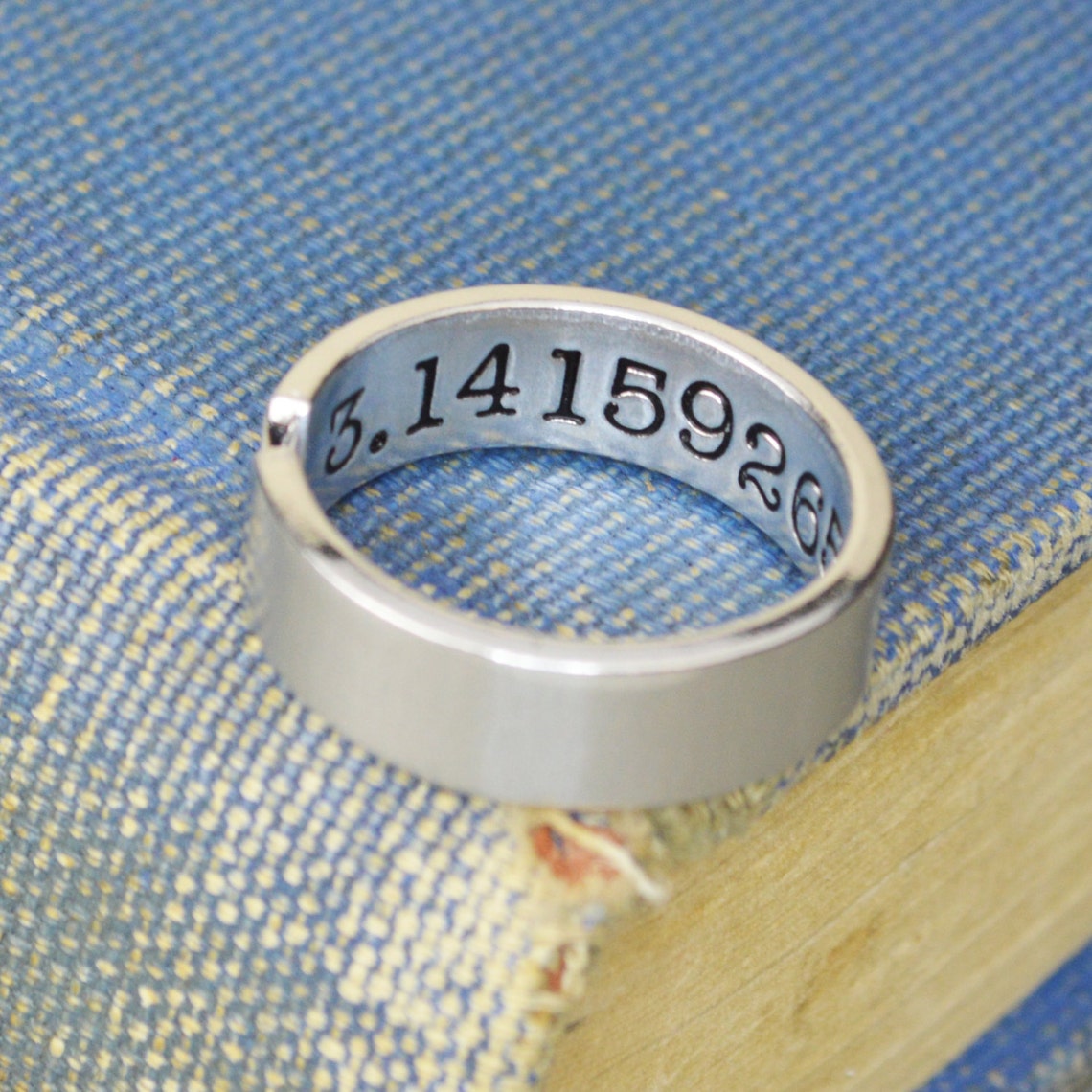 Pi Ring - Hand Stamped Math or Science Teacher Gift - Etsy