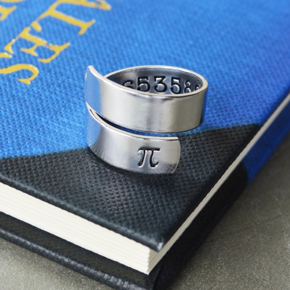 Pi Wrap Ring - Hand Stamped Teacher Gift - Math and Science Gift Il_570xn