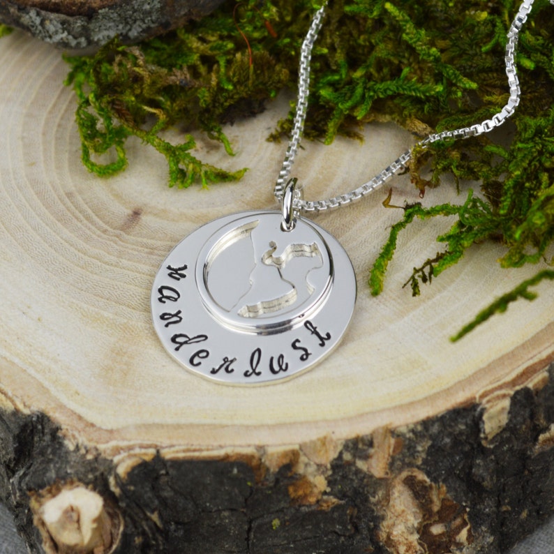 Wanderlust Globe Necklace in Sterling Silver image 1