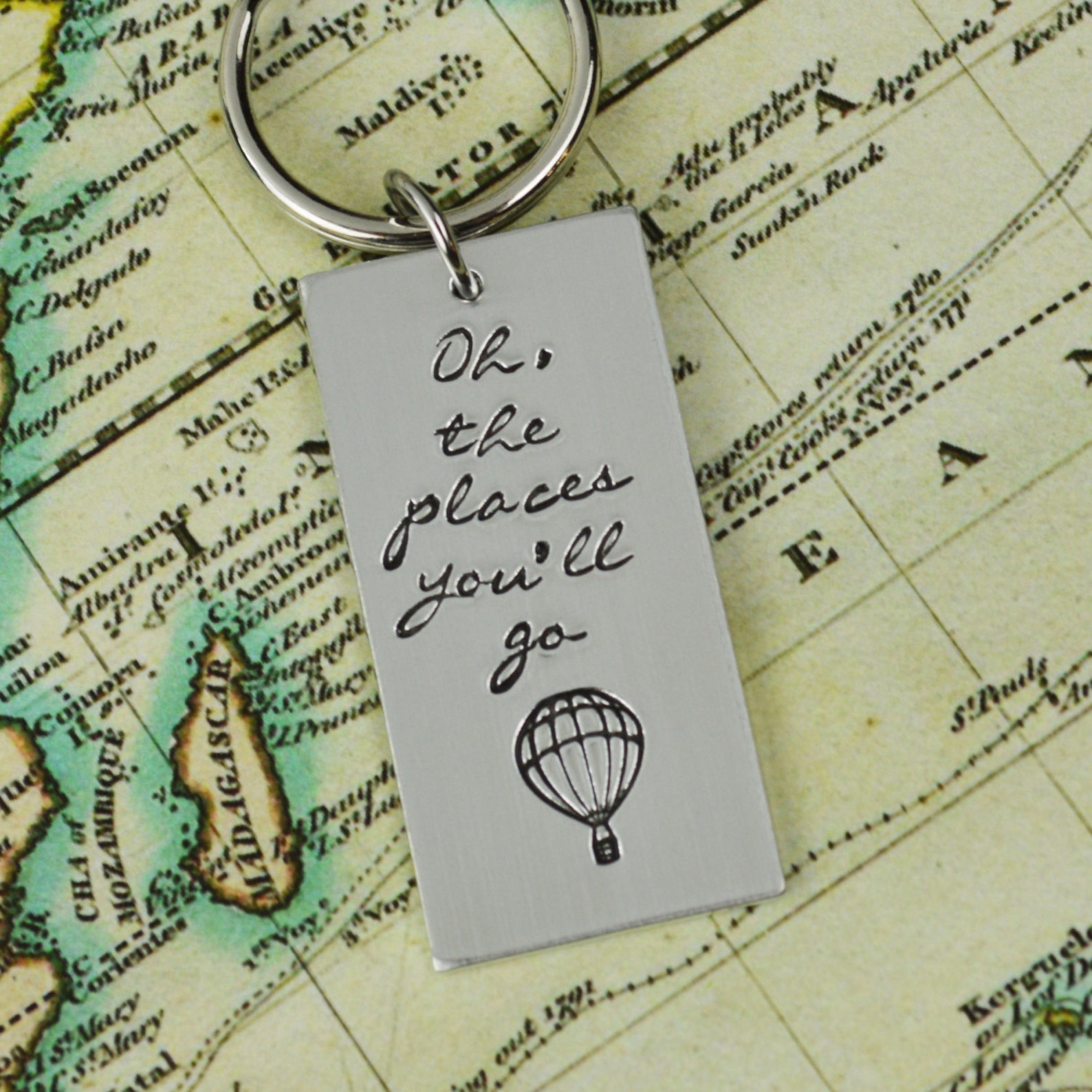 Oh the Places You'll Go Keychain Etsy