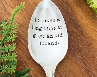 Vintage Stamped Spoon: Custom Silverplate Friend Gift