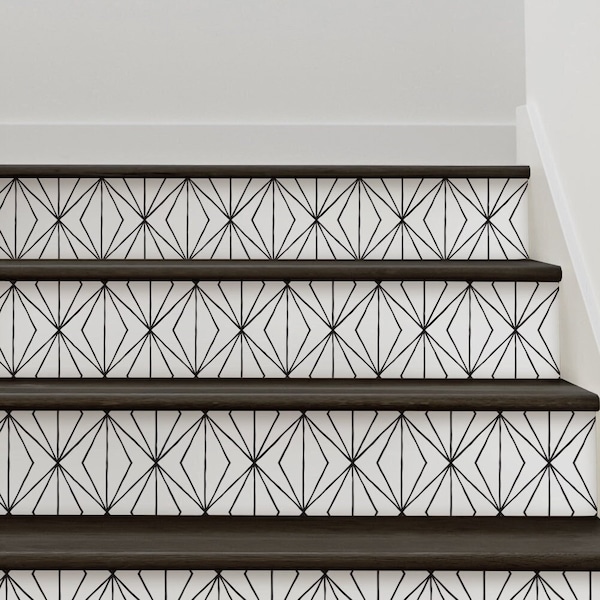 Diamond Points | Custom Color | Vinyl Peel and Stick Stair Riser Strip