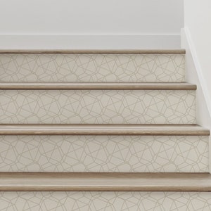 Modern Wire Mesh | Beige | Vinyl Peel and Stick Stair Riser Strip Sticker