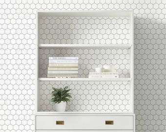 Hexagon Lines Peel & Stick  Wallpaper Repositionable