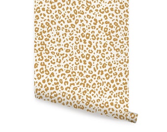 Animal Print Leopard Wallpaper, Gold, Peel and Stick