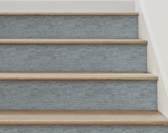 Canvas Look, Blue,   Repositionable Stair Riser Strip