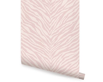 Zebra Print Wallpaper, Pink,   Repositionable Wallpaper