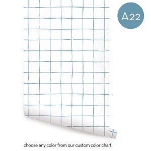 Crosshatch Grid, Large, Custom Color Peel & Stick  Wallpaper Repositionable