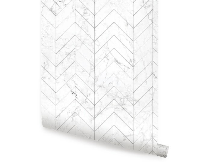 Gold Lines Chevron Wallpaper Offwhite Self Adhesive Fabric Etsy