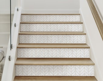 Chevron Marble, Copper Gold,   Repositionable Stair Riser Strip